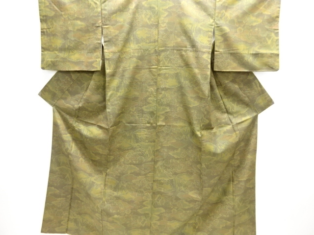 雲取りに家屋模様西陣お召着物